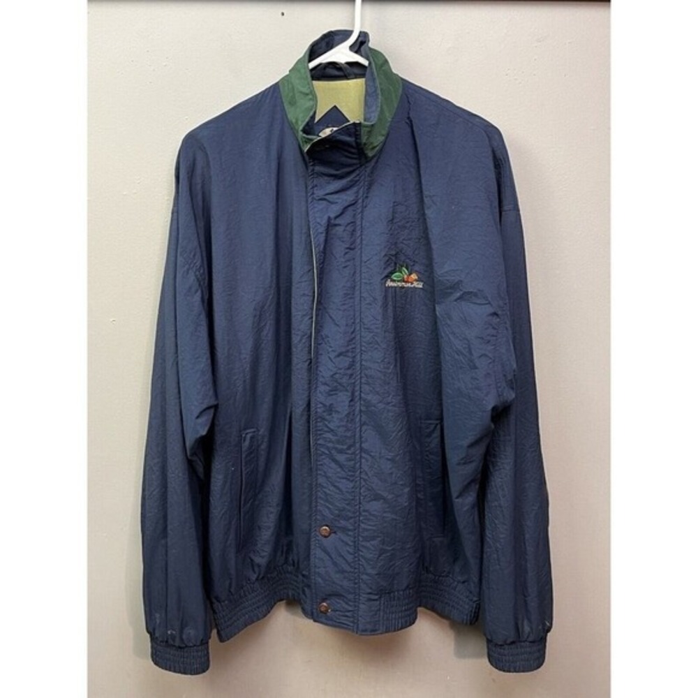 A M Player Golf Windbreaker Jacket Navy Blue Embroidered Persimmon Hill‎ XL